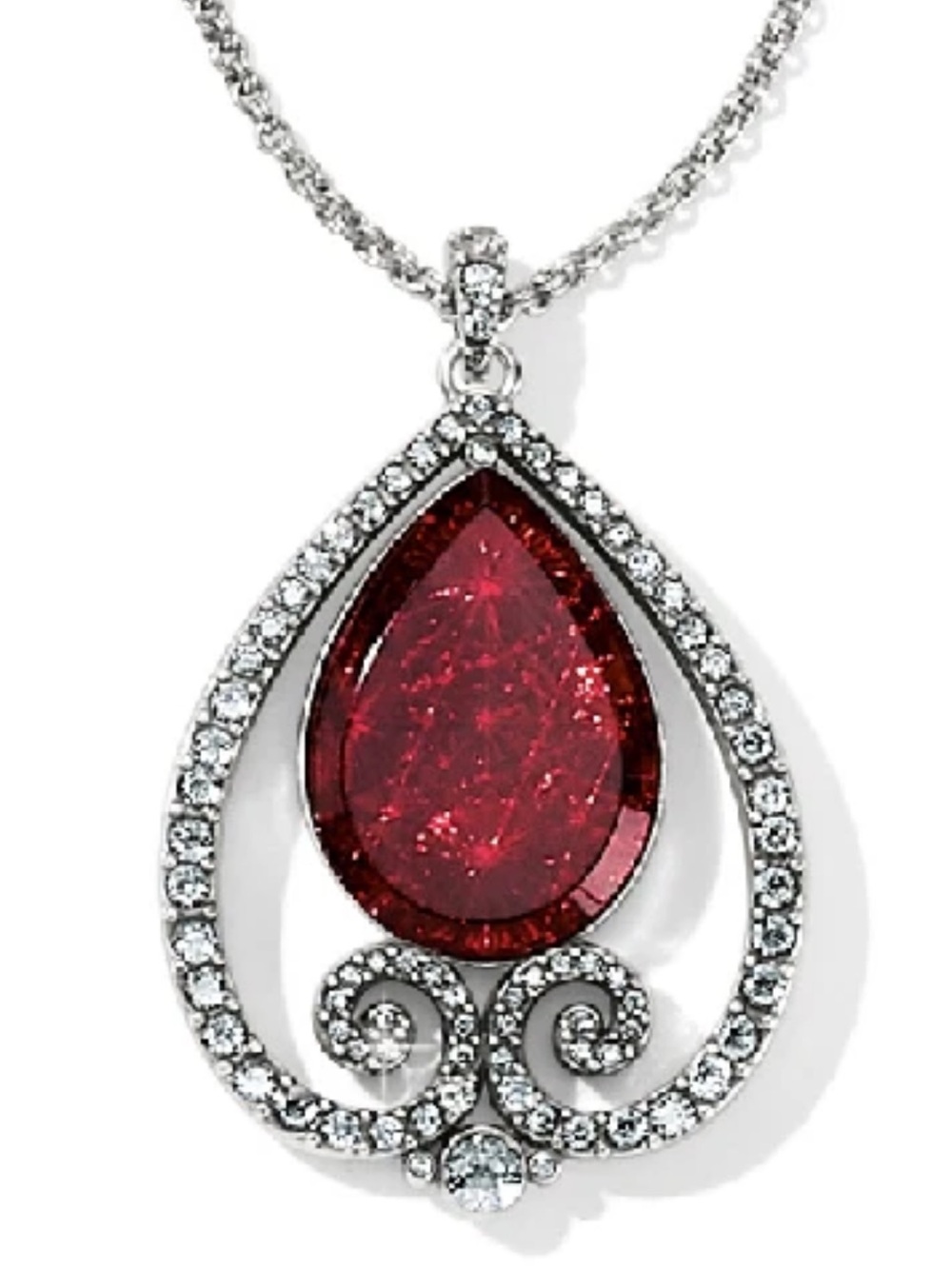 Brighton SEA OF LOVE Necklace RUBY Red Crystal MSRP $108